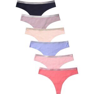 PACK OF 6 Women's Mopas Nylon Blend Solid Thong Panty (LPN2303CT)
